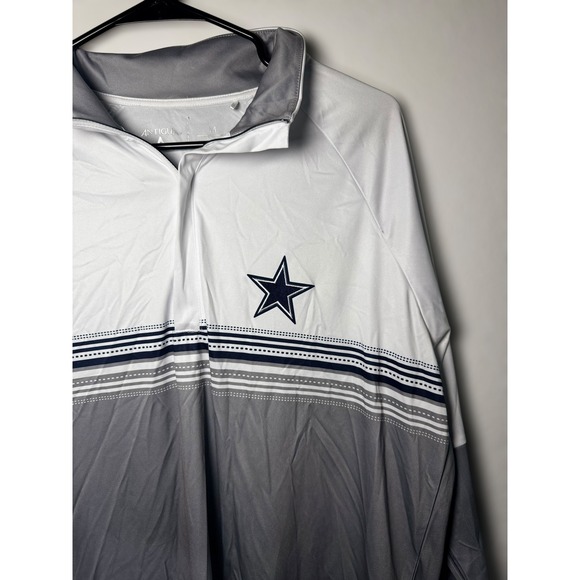 Dallas Cowboys Antigua 1/4 Zip Pullover Men's Size M NFL Long Sleeve Grey - Picture 2 of 10